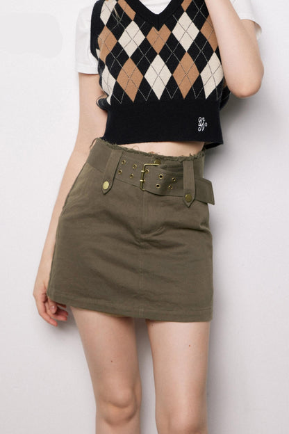 Vintage Brown A-Line Skirt
