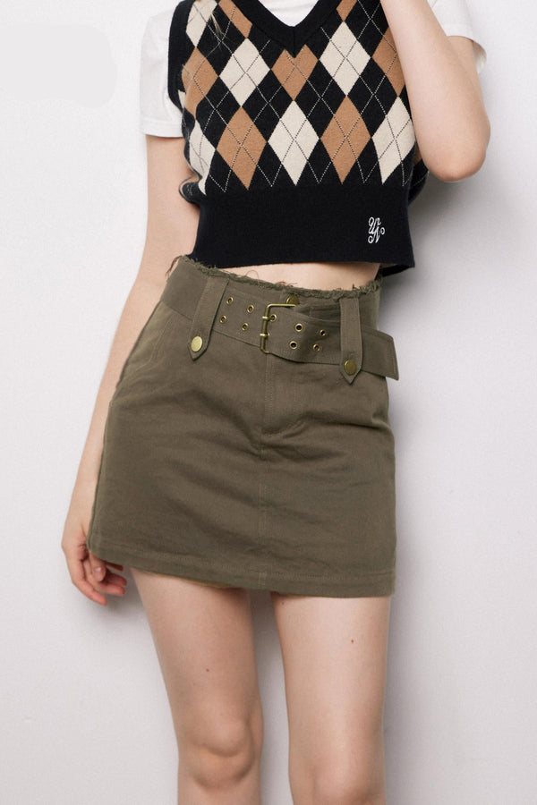 Vintage Brown A-Line Skirt