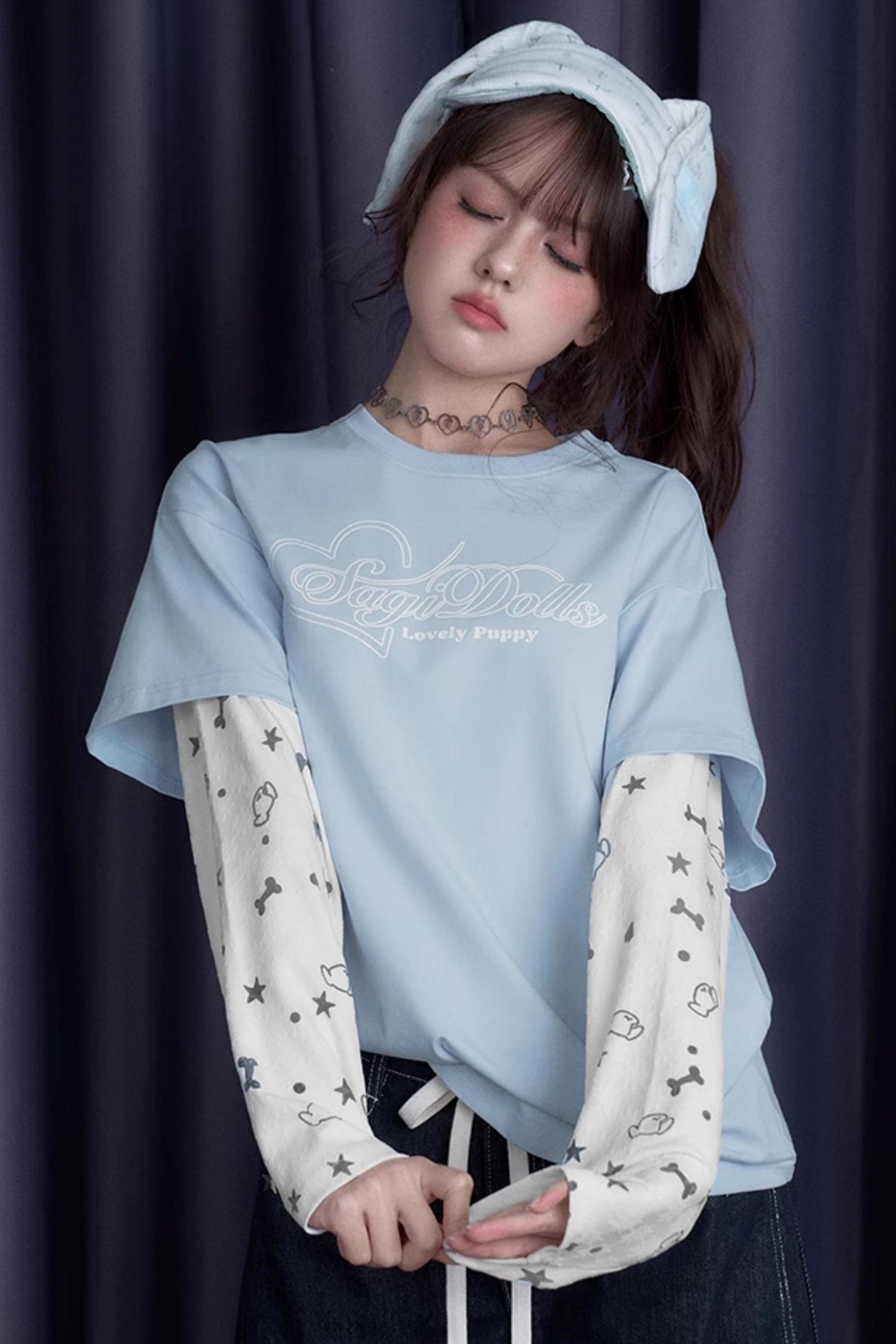 Blue & White Splice T-Shirt