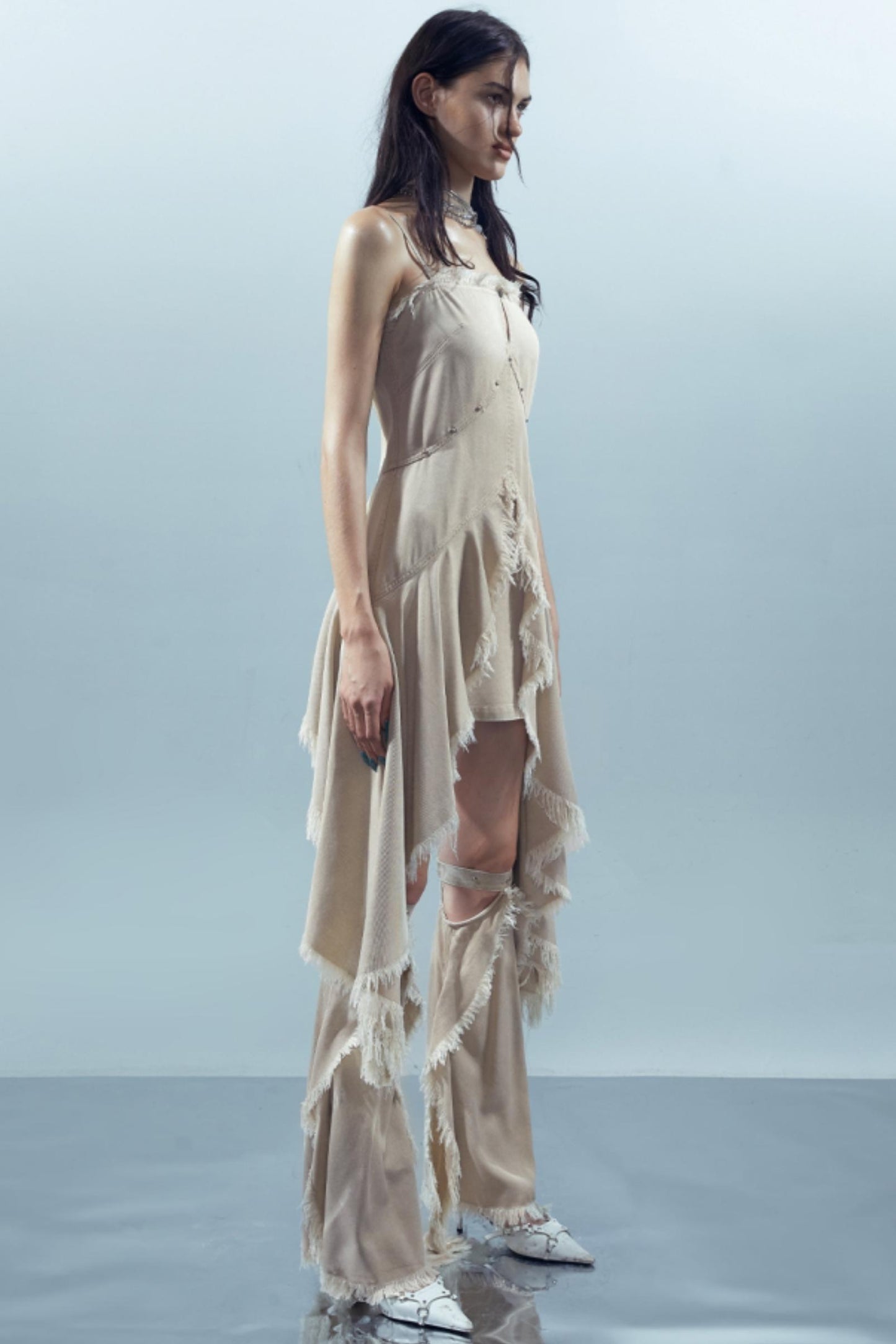 Asymmetrical Halter Dress