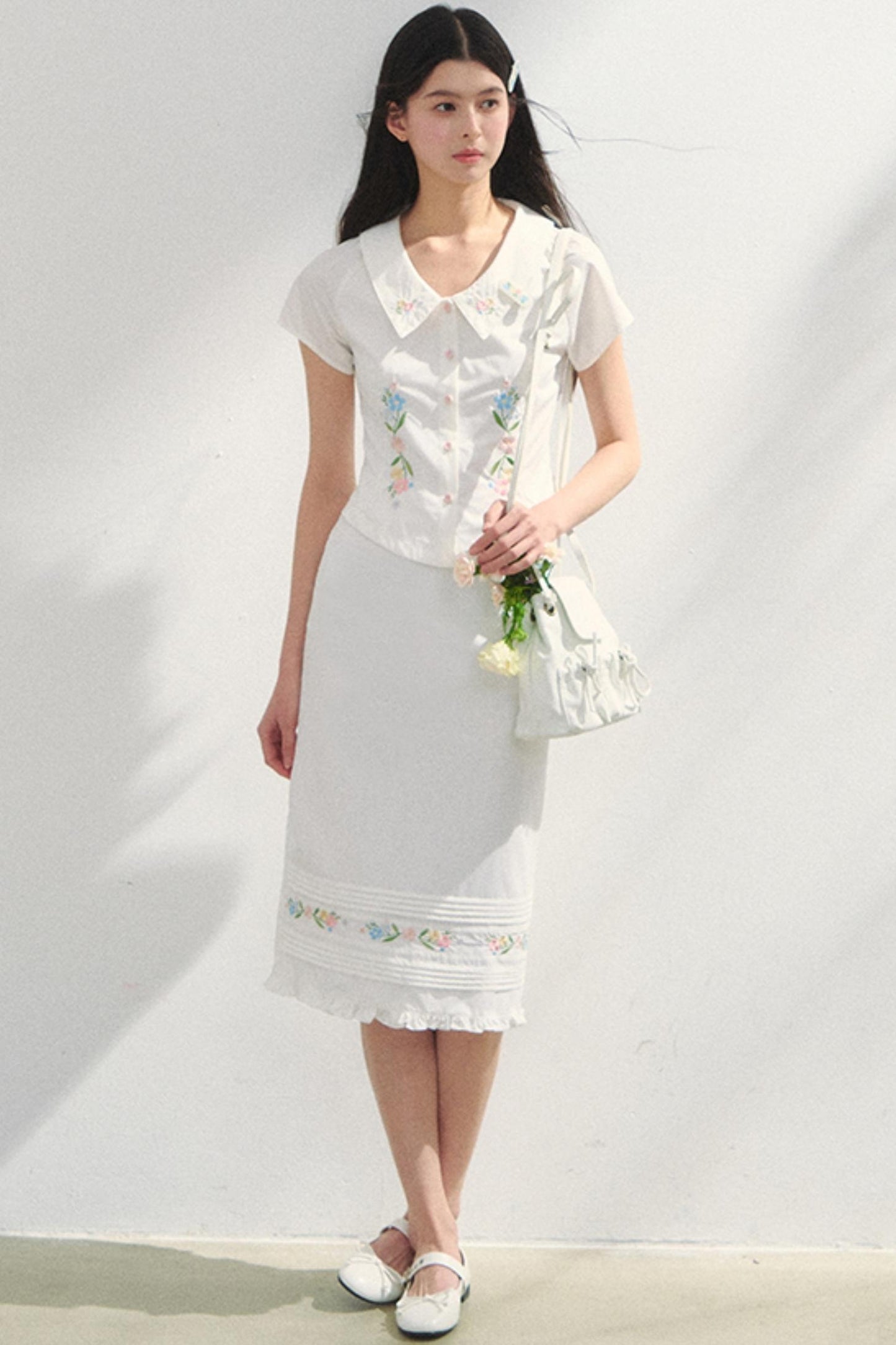 Floral Shirt & Skirt Set-Up