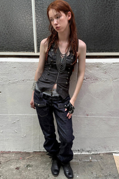 Color Block Slim Fit Jeans