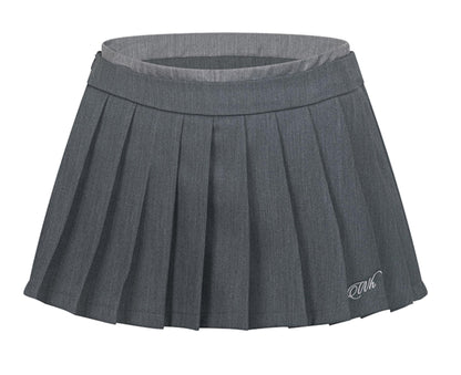 Double-Waist Pleated Skirt