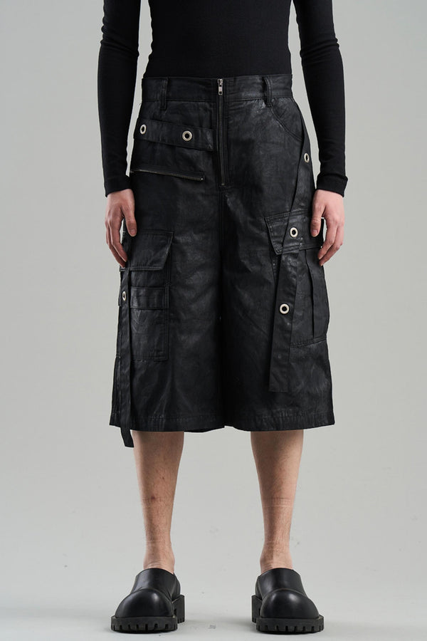 Waxed Metallic Pocket Shorts