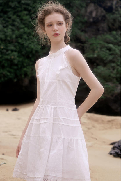 White Bow Tie Dress