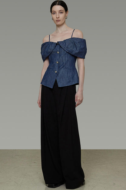 One-Shoulder Bubble Sleeve Top