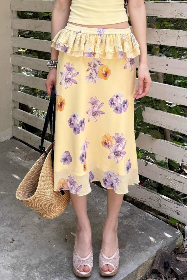 Floral Buttoned Blouse Set-Up