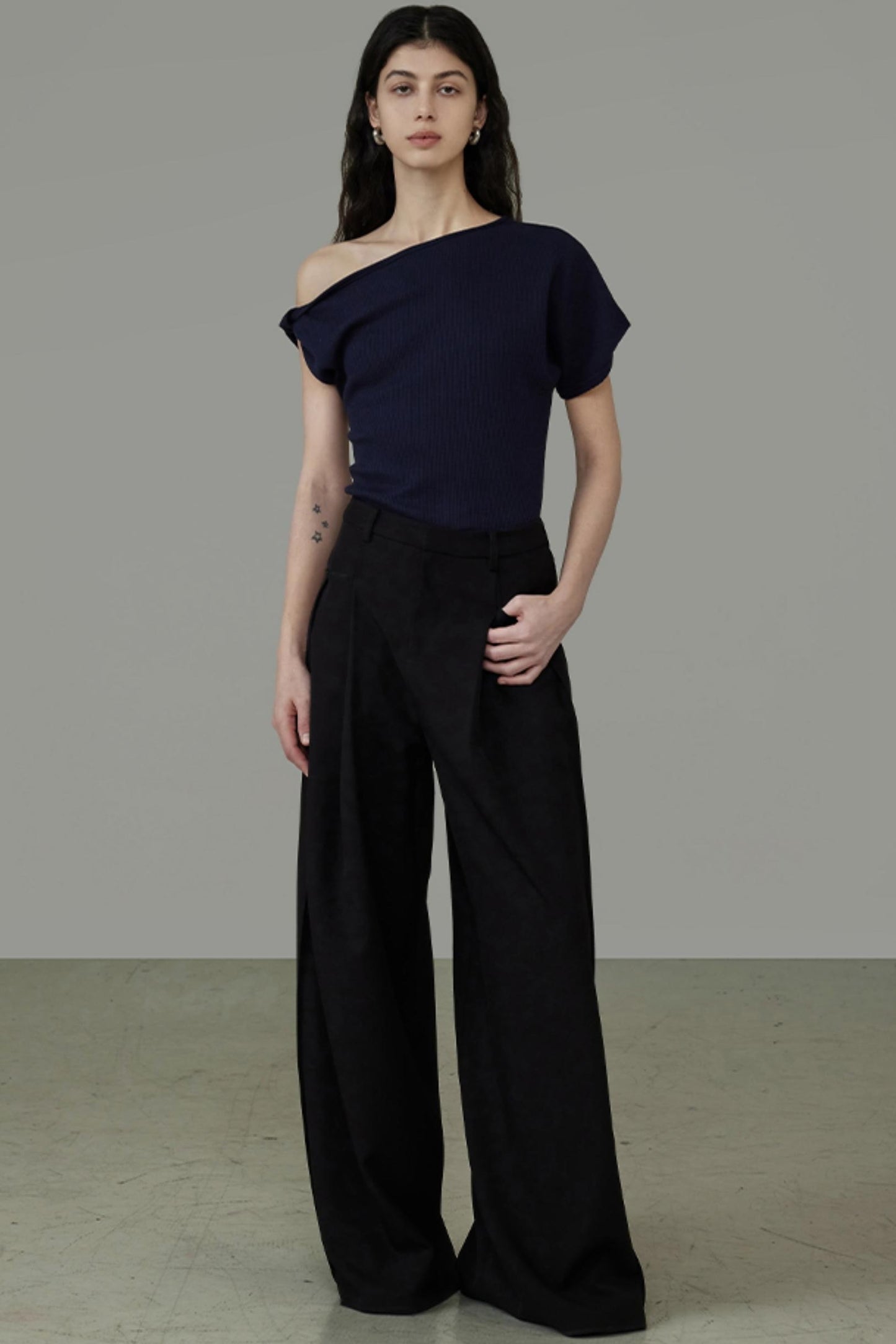 Elegant Slant Shoulder Top
