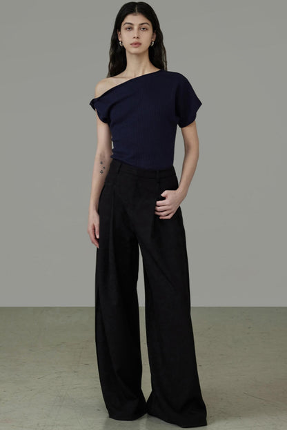 Elegant Slant Shoulder Top