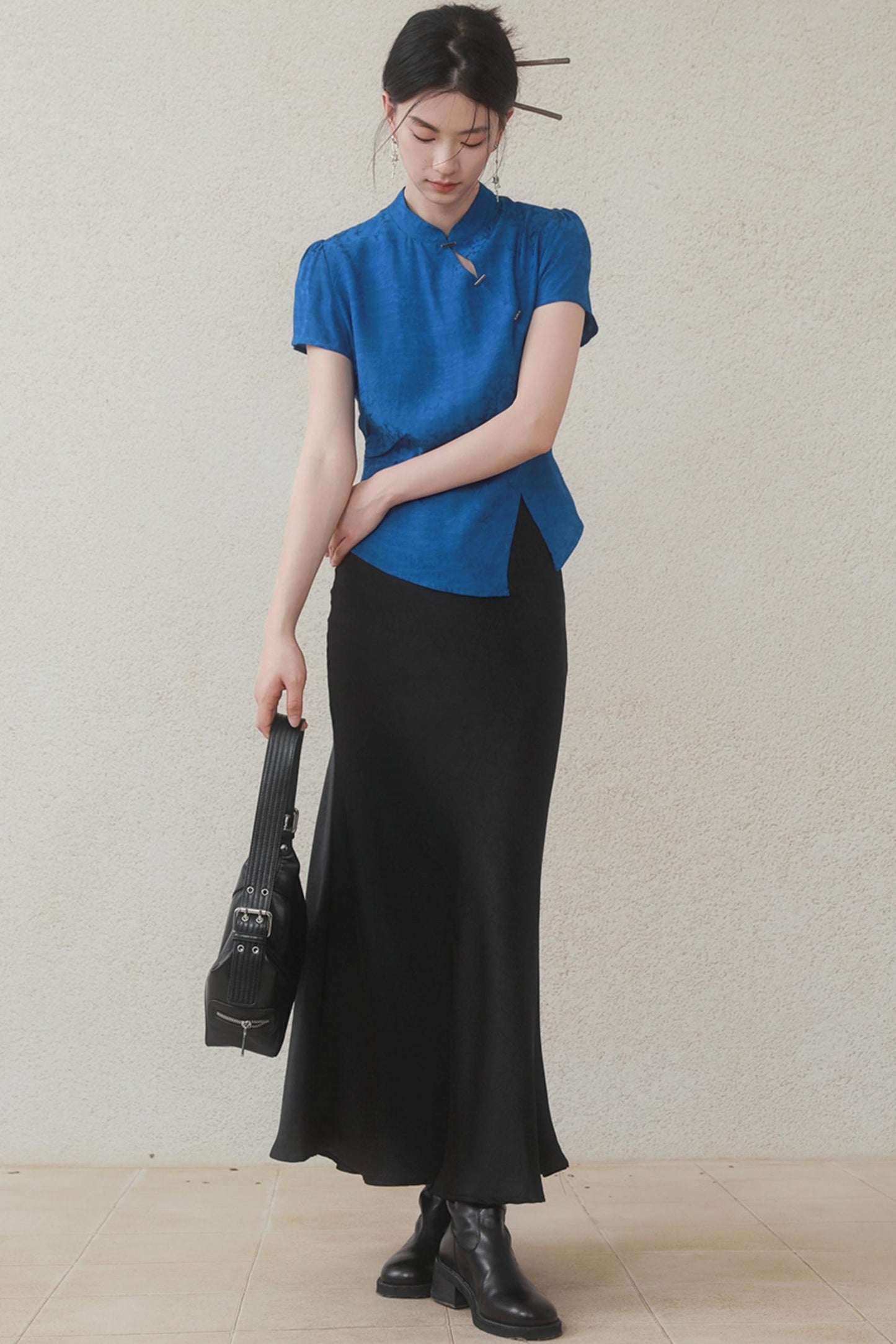 Klein Blue Chinese Shirt