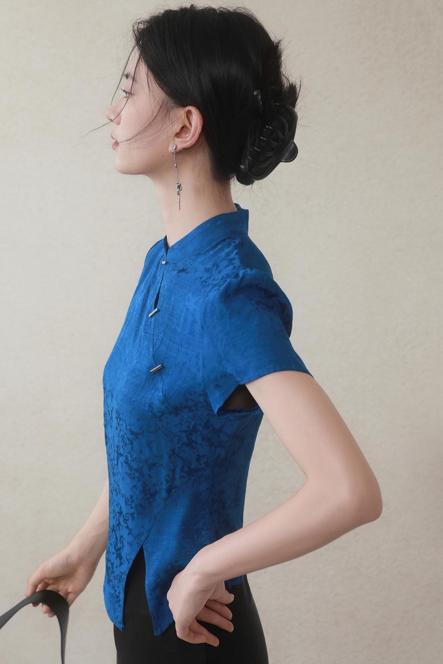 Klein Blue Chinese Shirt