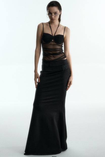 Dual-Tone Fishtail Skirt