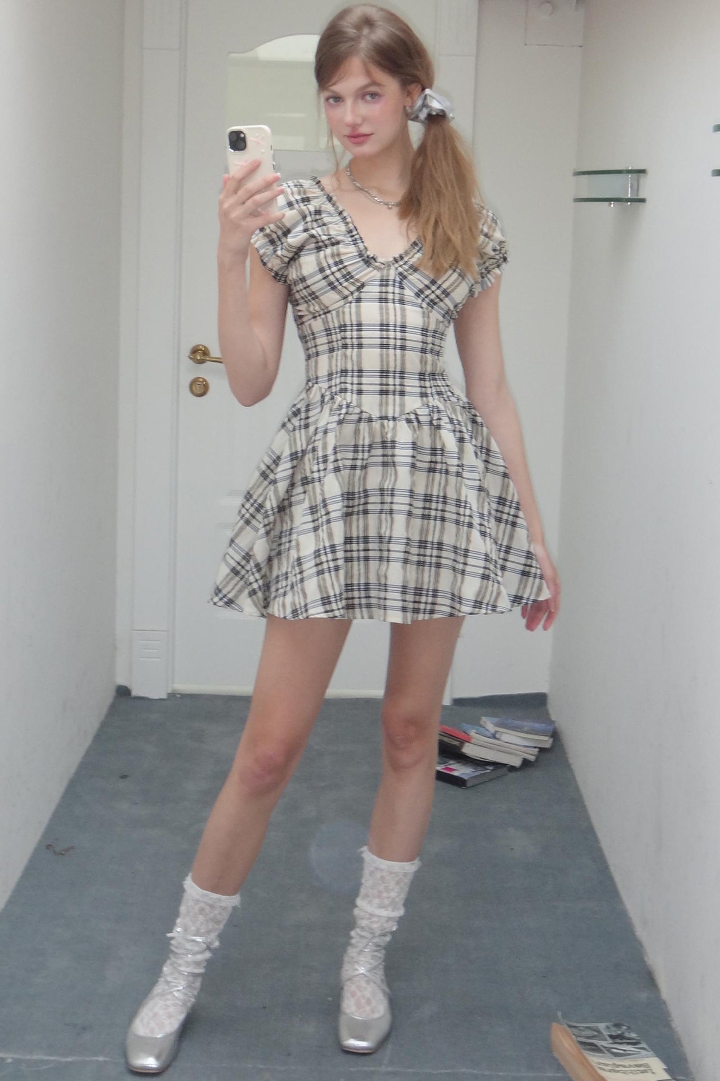 Vintage Pleated A-Line Dress