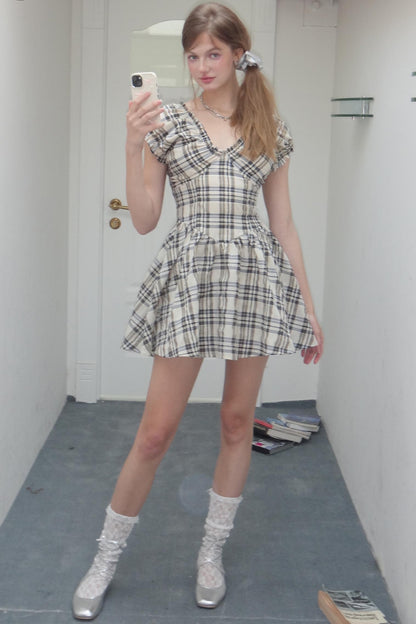 Vintage Pleated A-Line Dress