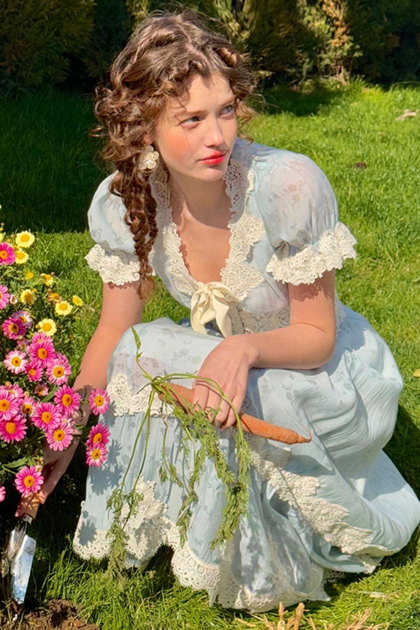 Summer Breeze Blue Lace Dress Set-Up