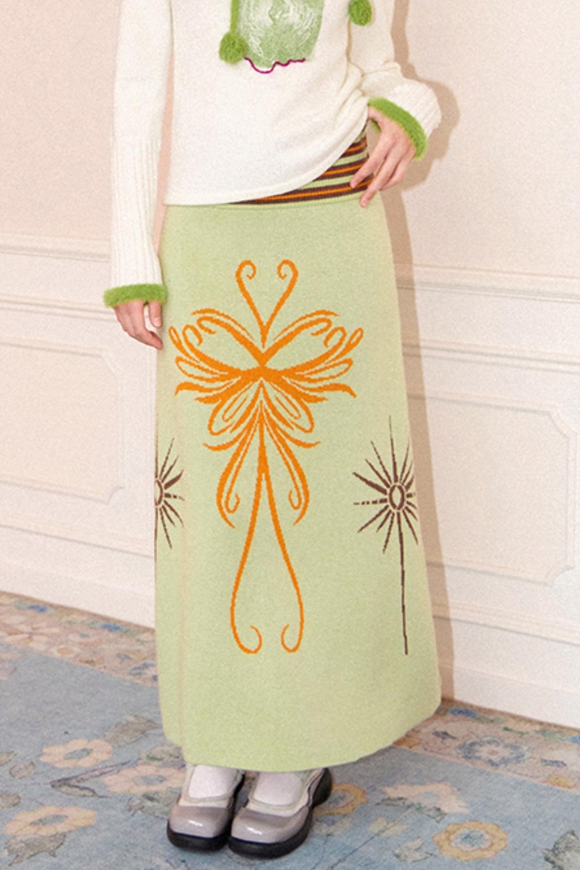 Blissful Butterfly Knit Skirt