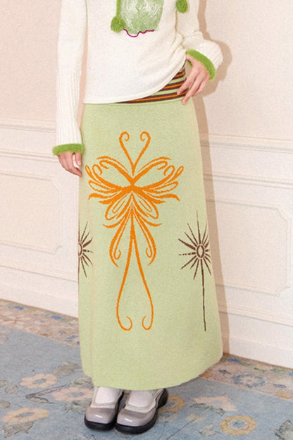 Blissful Butterfly Knit Skirt