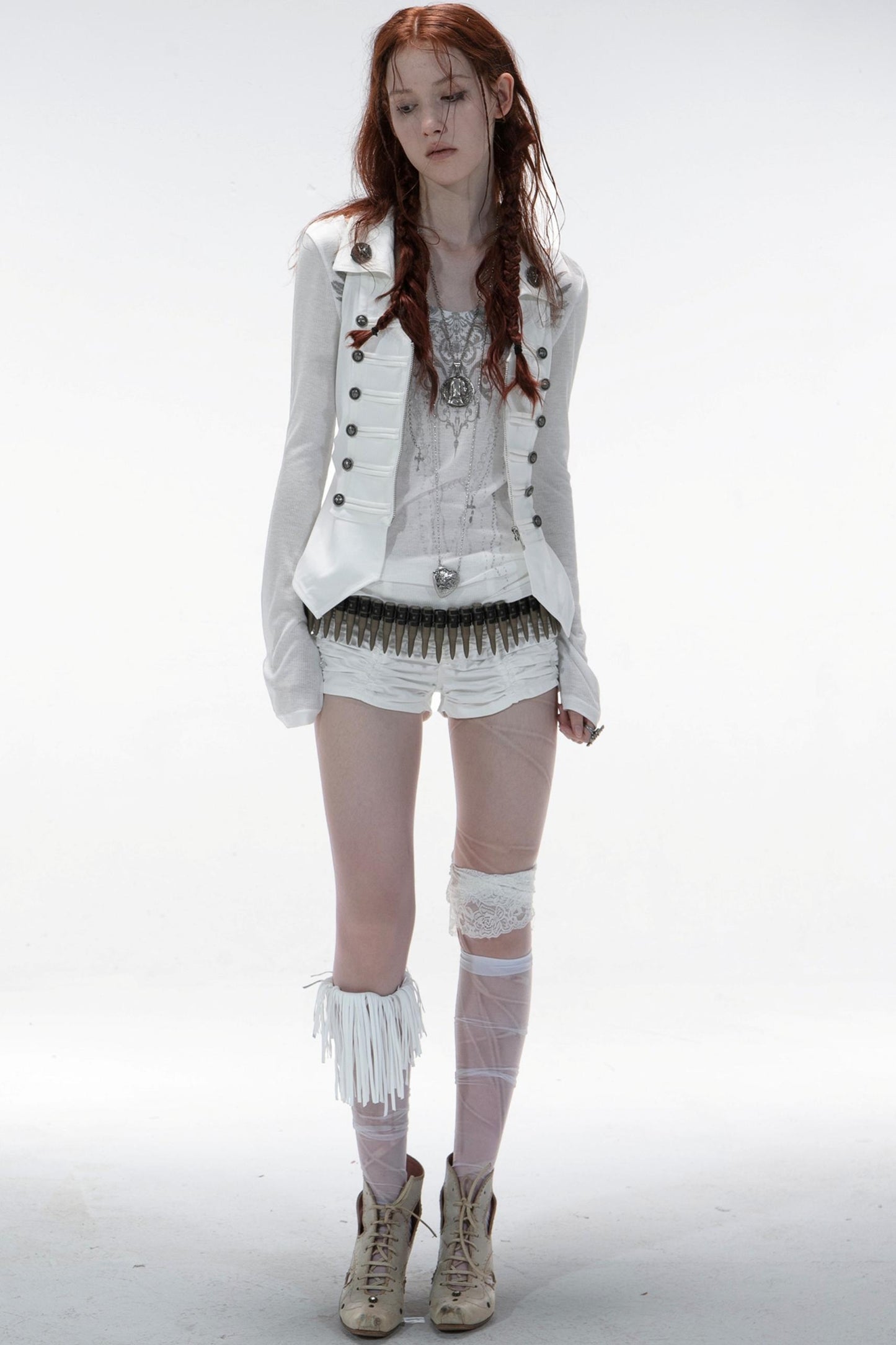 Slim Fit Double-Breasted Zipper Top