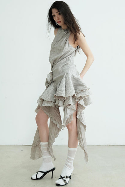 Pleated Floral Dress