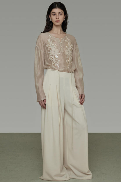 Retro Embroidered Blouse