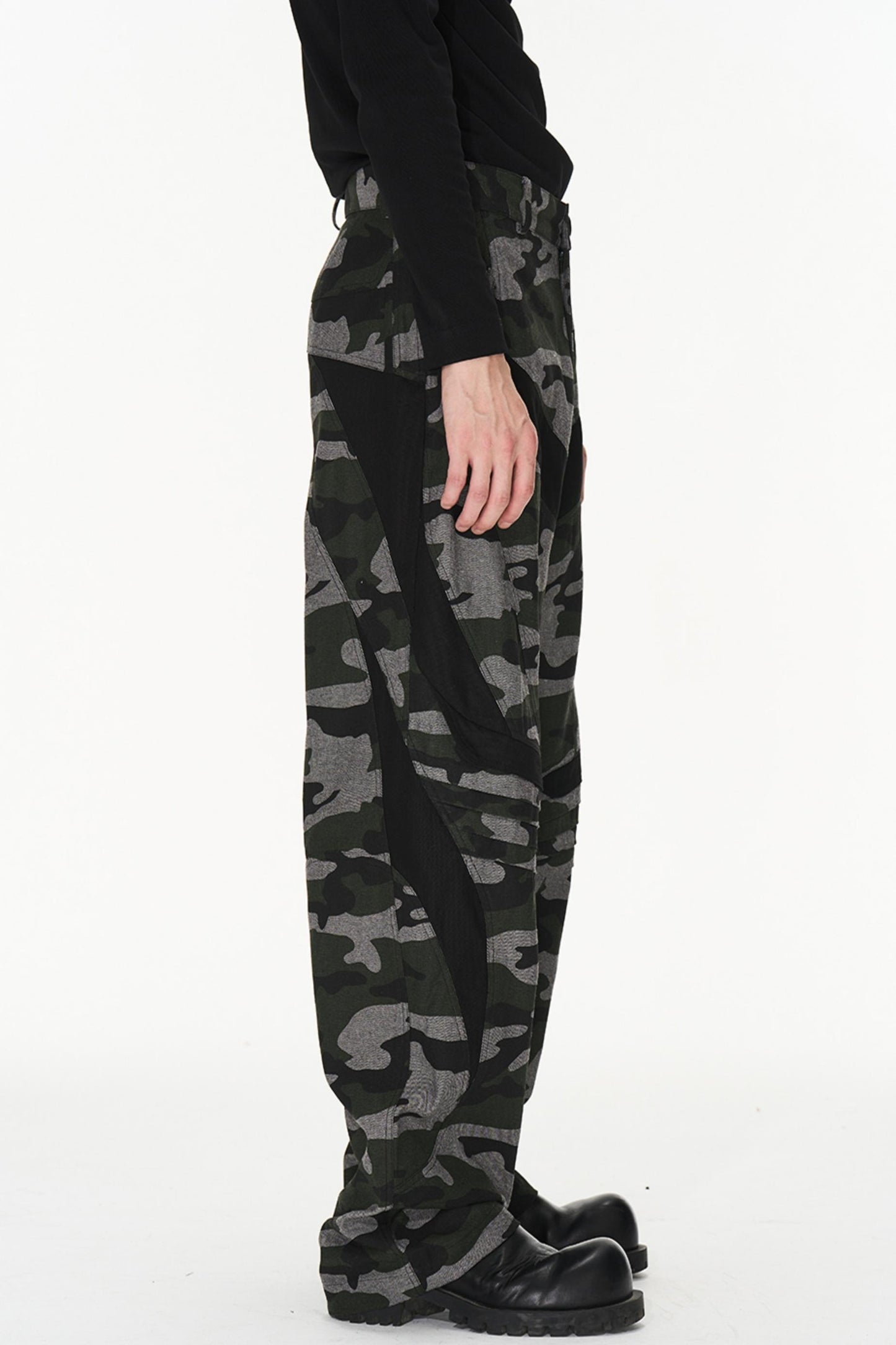 Patchwork Pleat Pants