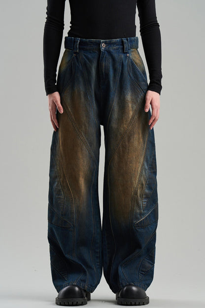 Rivet Mid-Rise Denim Trousers