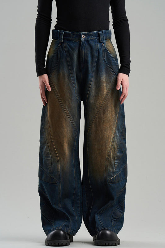 Rivet Mid-Rise Denim Trousers