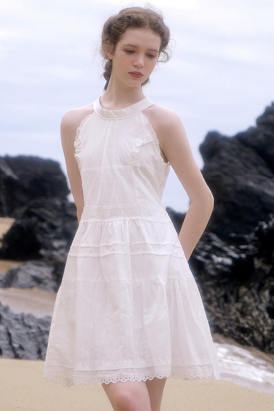 White Bow Tie Dress