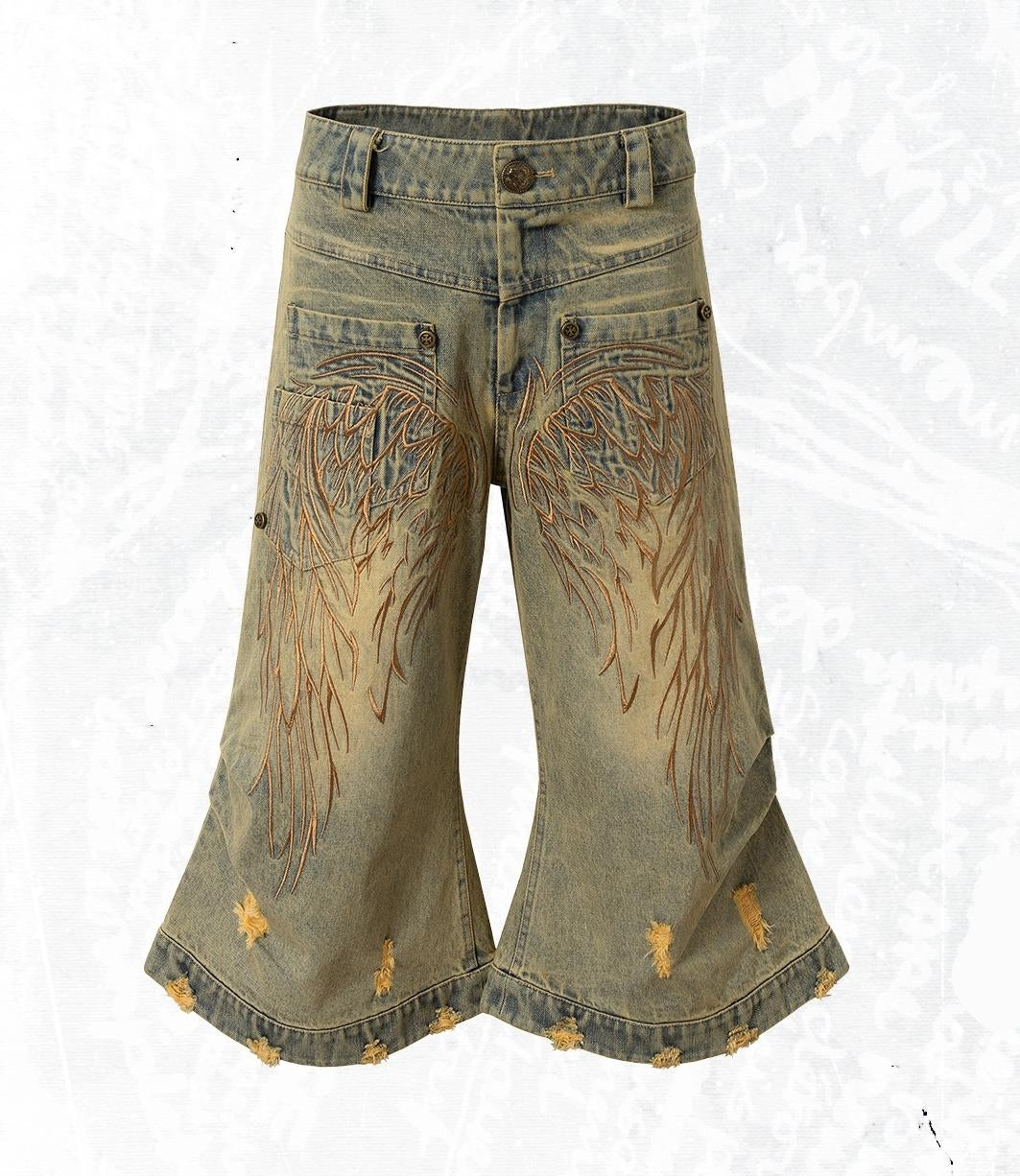 Winged Denim Trousers