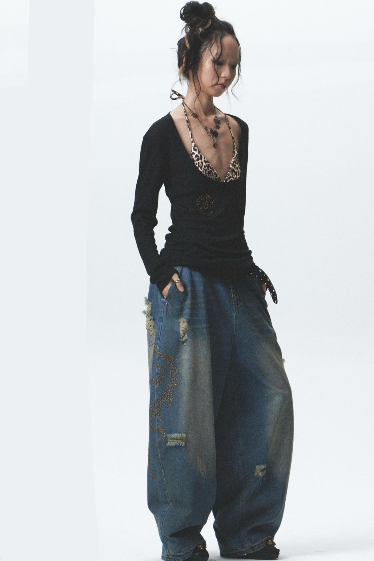 Distressed Denim Jeans