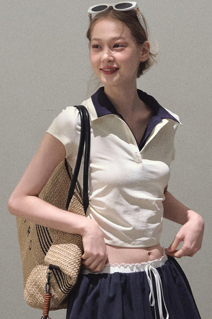 Vintage Lace Poncho Polo Skirt Set-Up