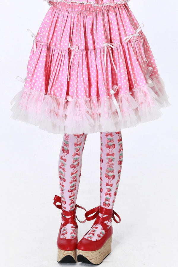 Pink Polka Dot Skirt