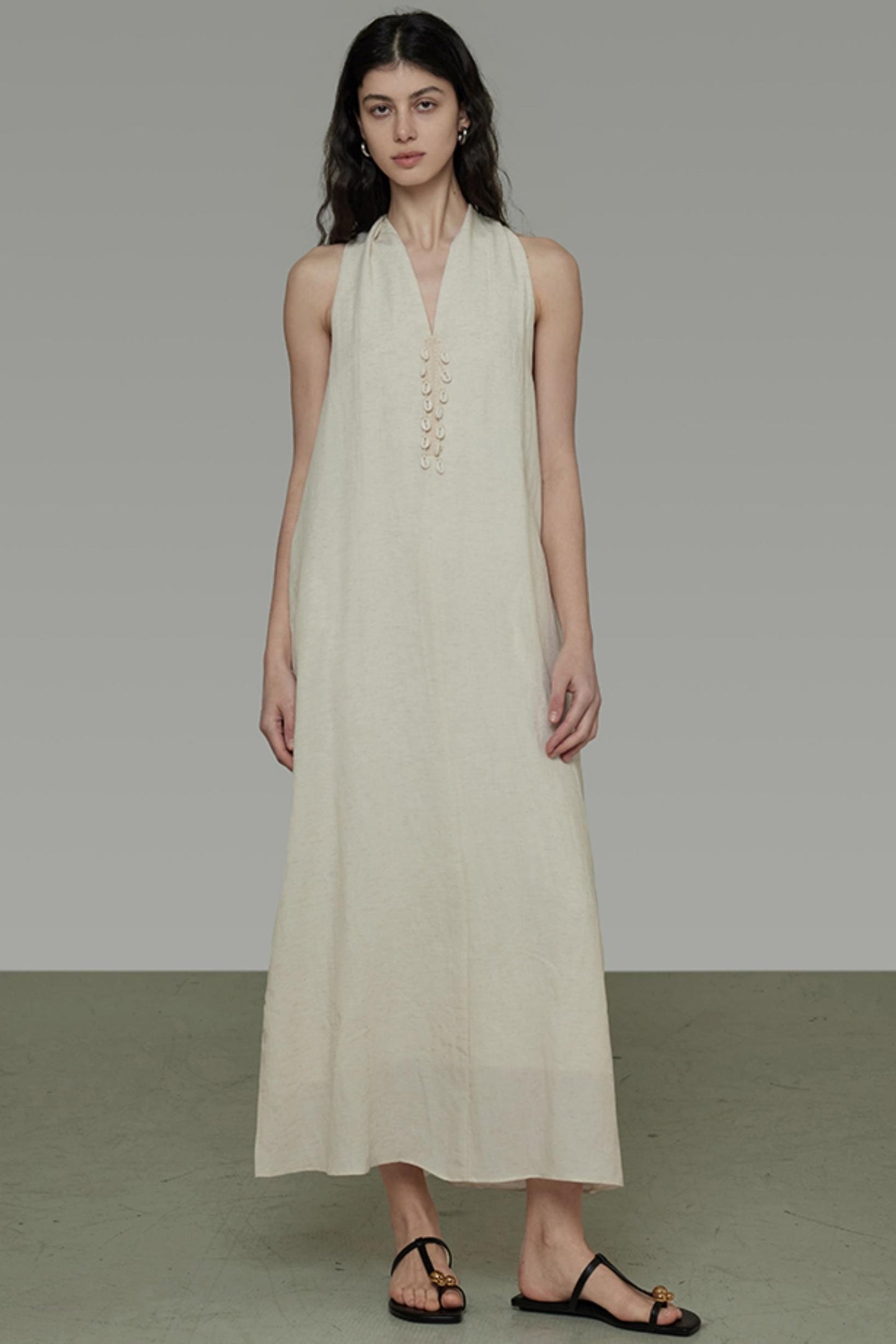 Sleeveless Halter Long Dress