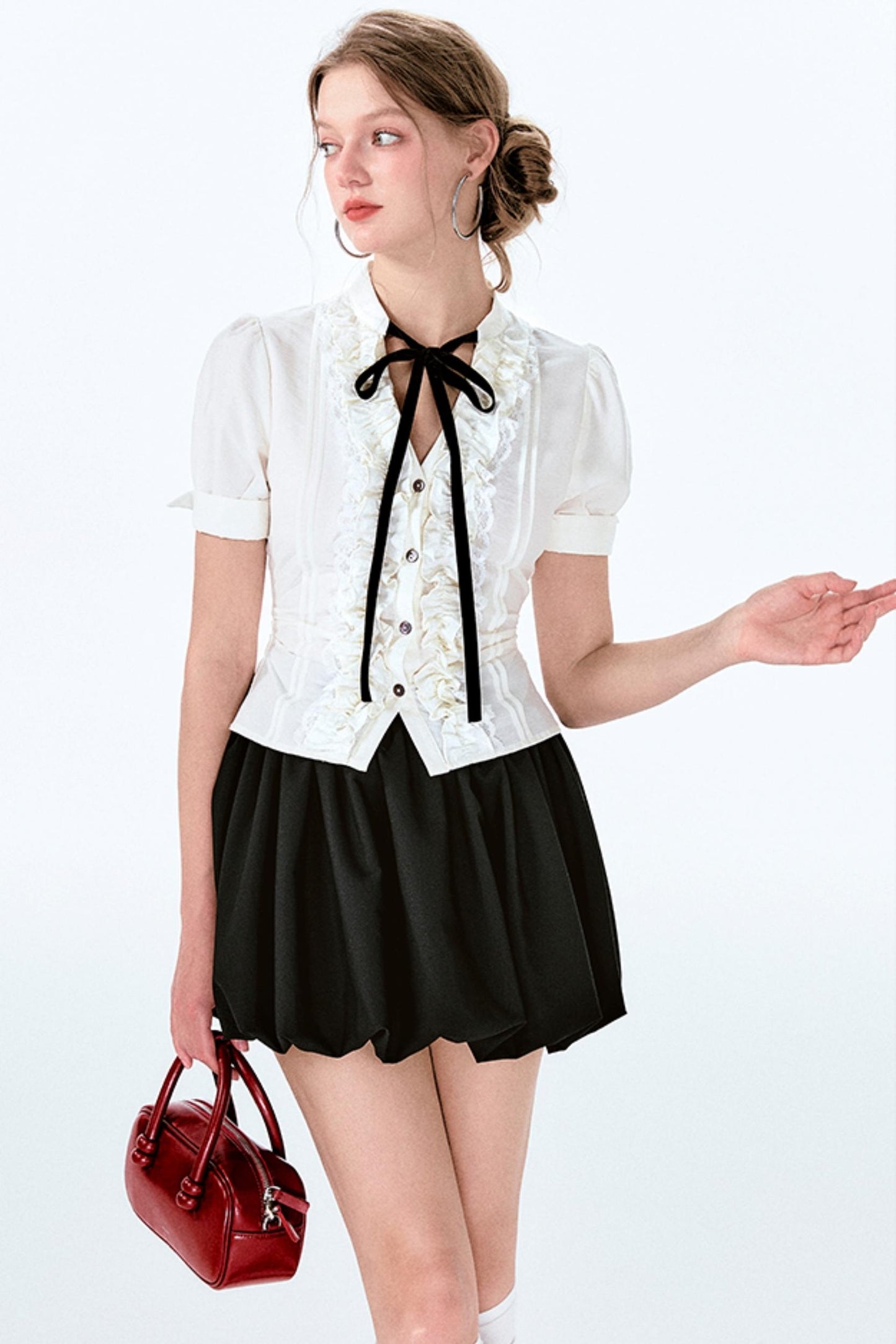 Charm Bow-Waist Bustier Set-Up