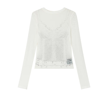 Yuan Lace Tulle Top