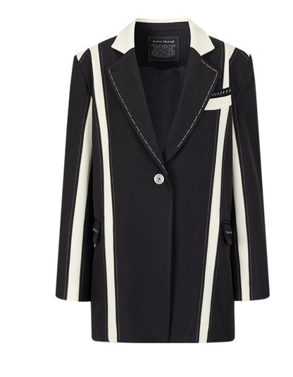 Retro Style Spliced Suit Jacket