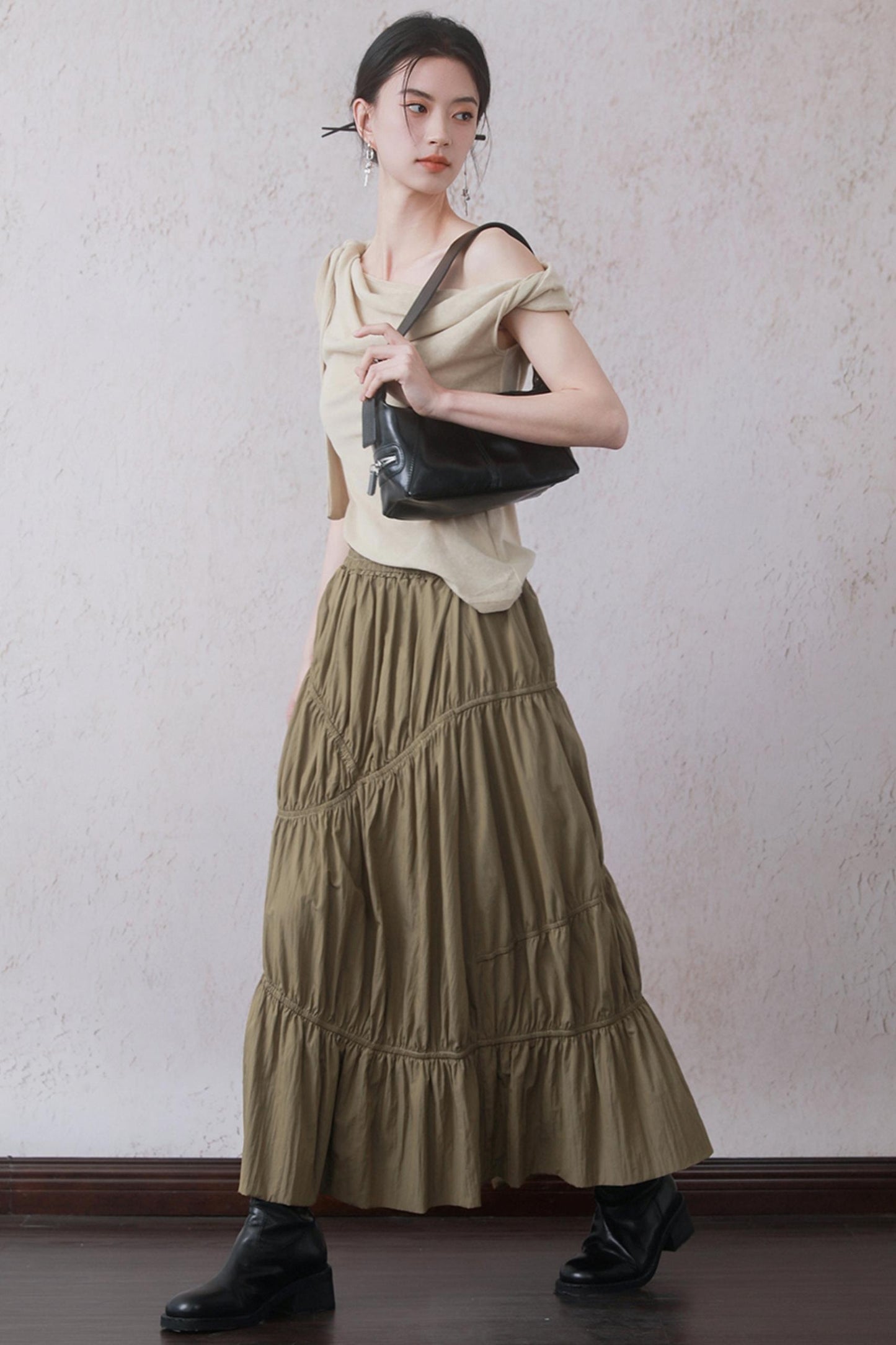 Yellow-Brown Bustier Skirt