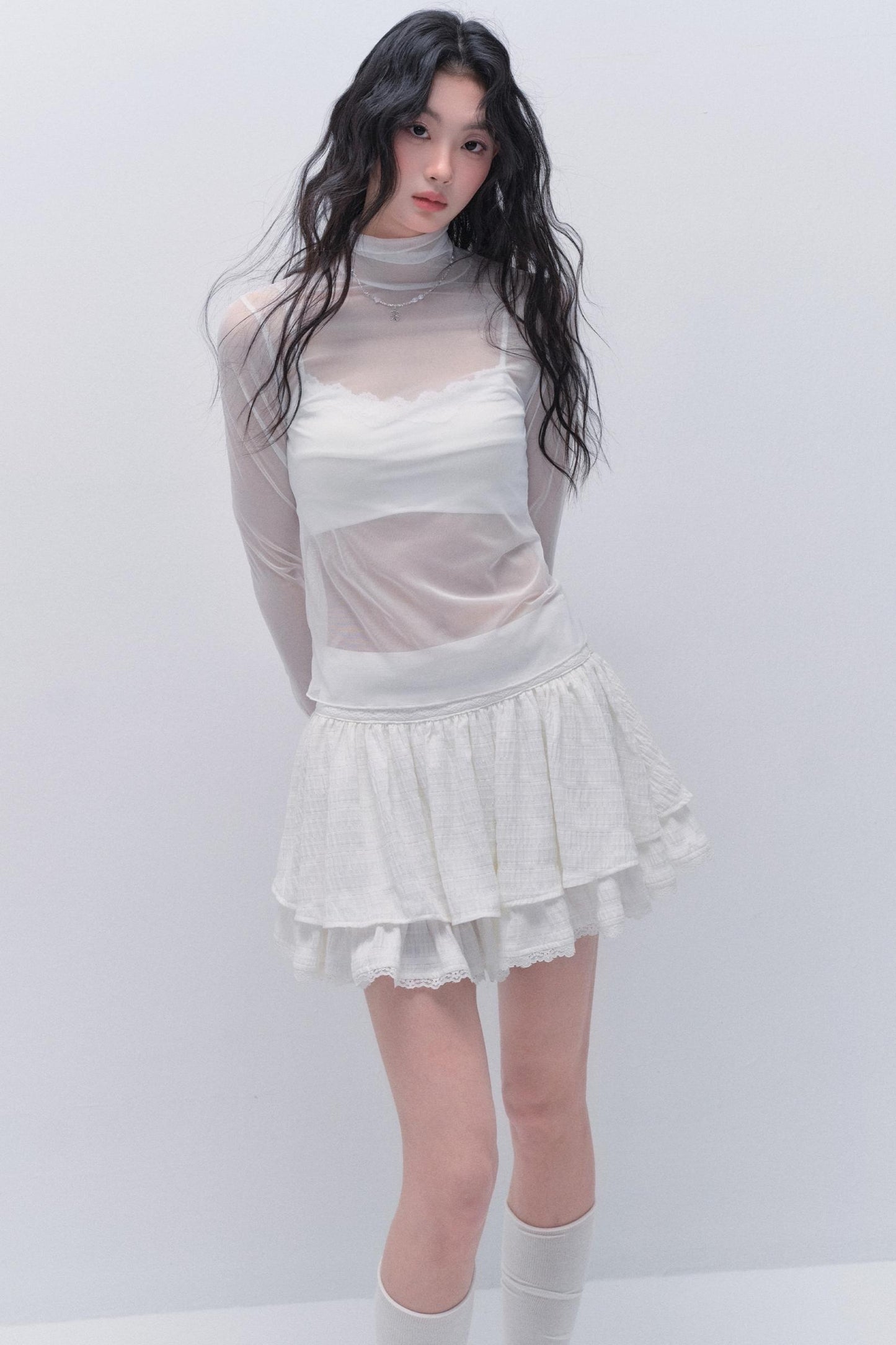 Delicate Tulle Layered Top