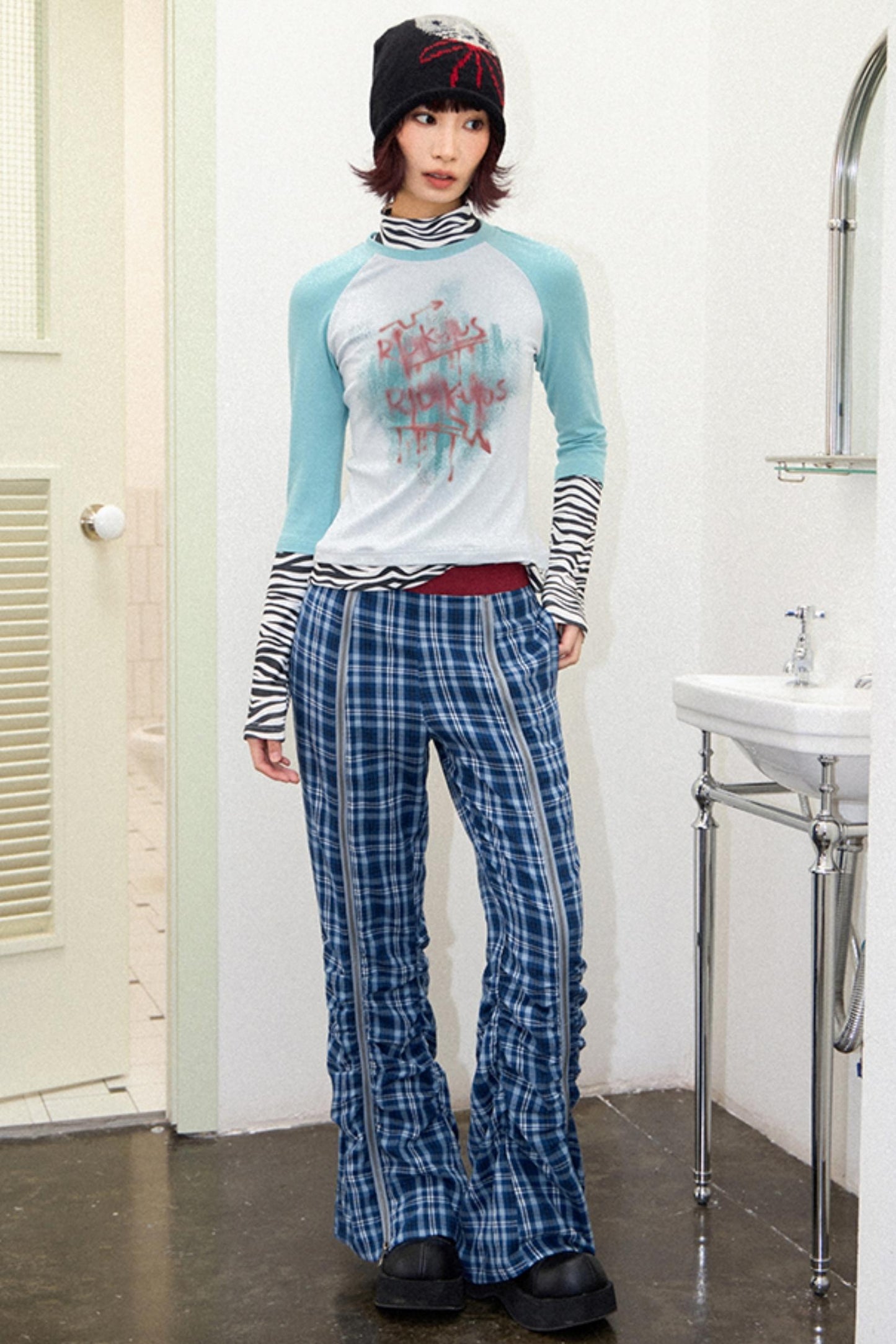 Freedom Plaid Flare Pants