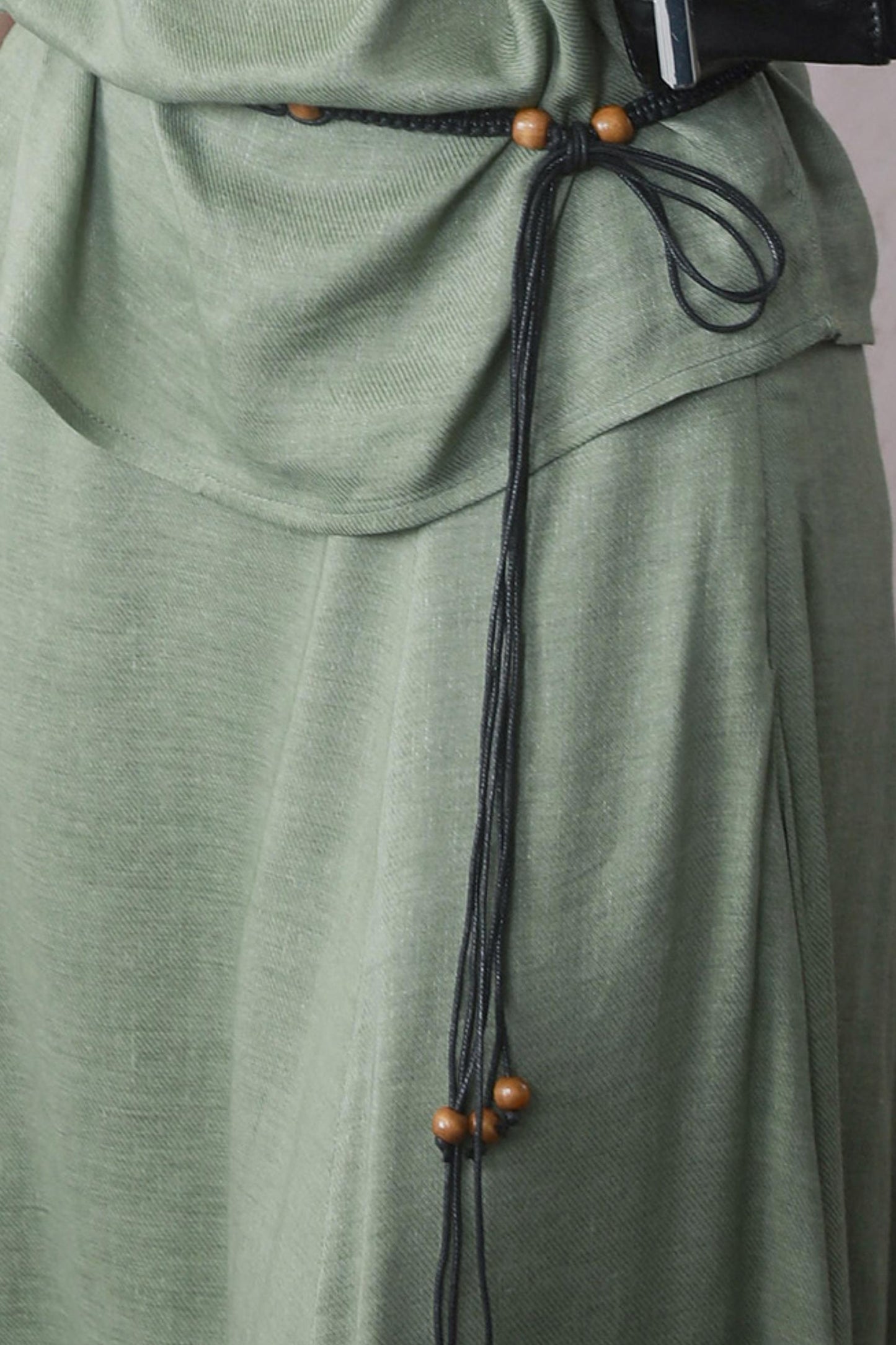 Lotus Green Cotton-Linen Tie Top Set