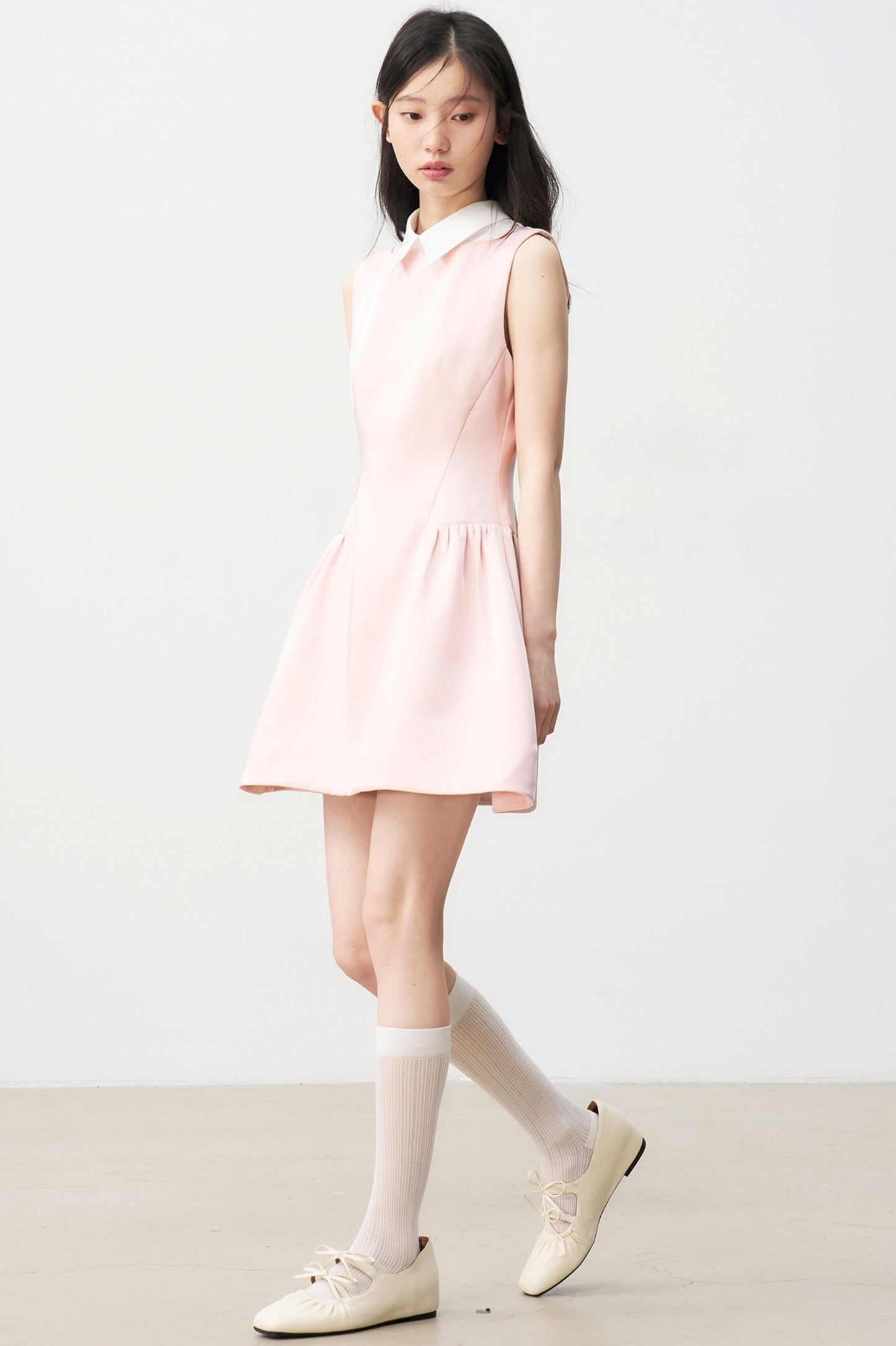 Pink Satin Two-Piece Dress