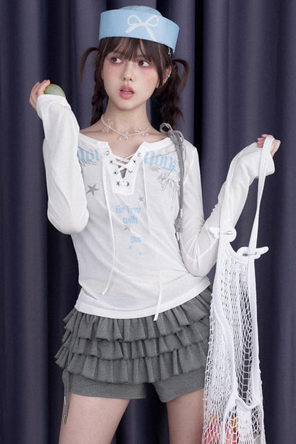 White Angel Wing Coverup Top Set-Up