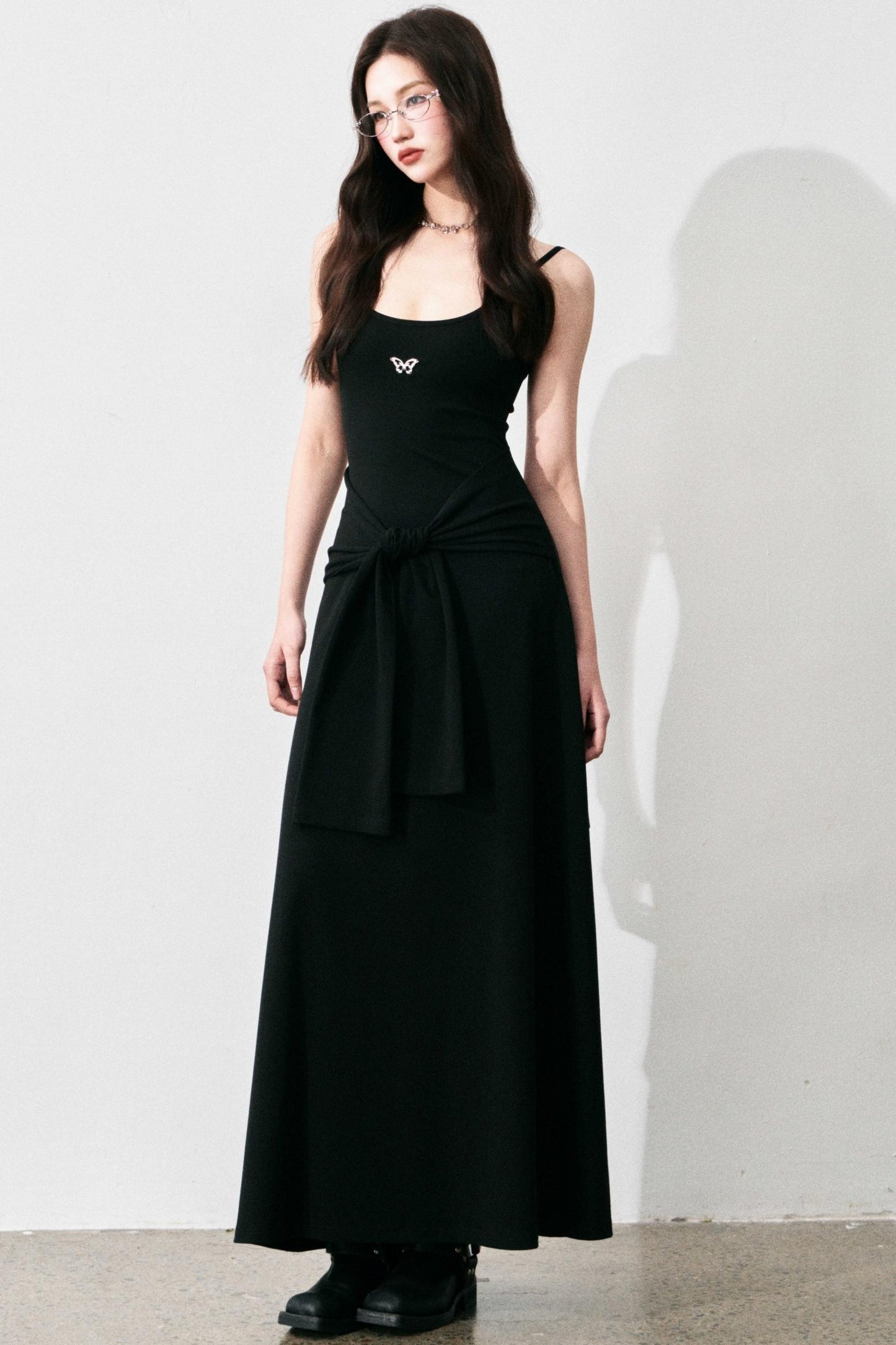 Tie-Waist Halter Maxi Dress