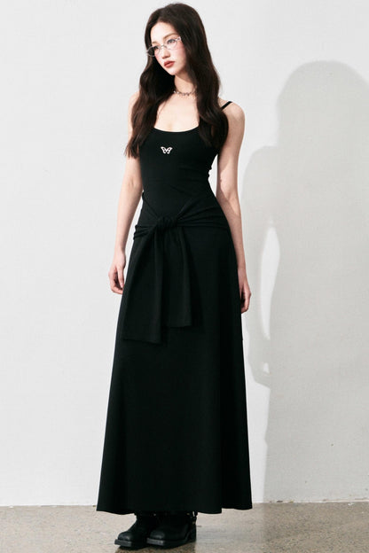 Tie-Waist Halter Maxi Dress