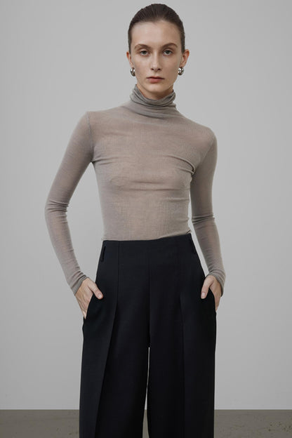 High Neck Slim Knit Sweater