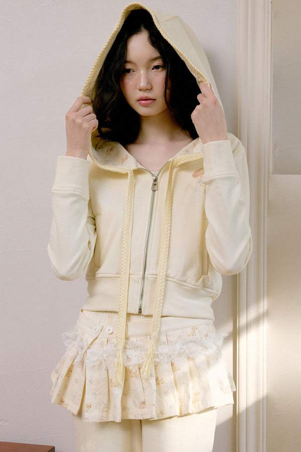 Light Yellow Puppy Sweatshirt Set-Up