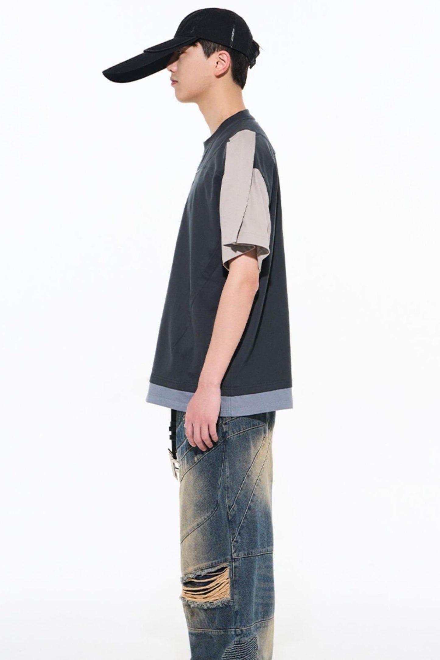 Contrasting Stitching T-Shirt