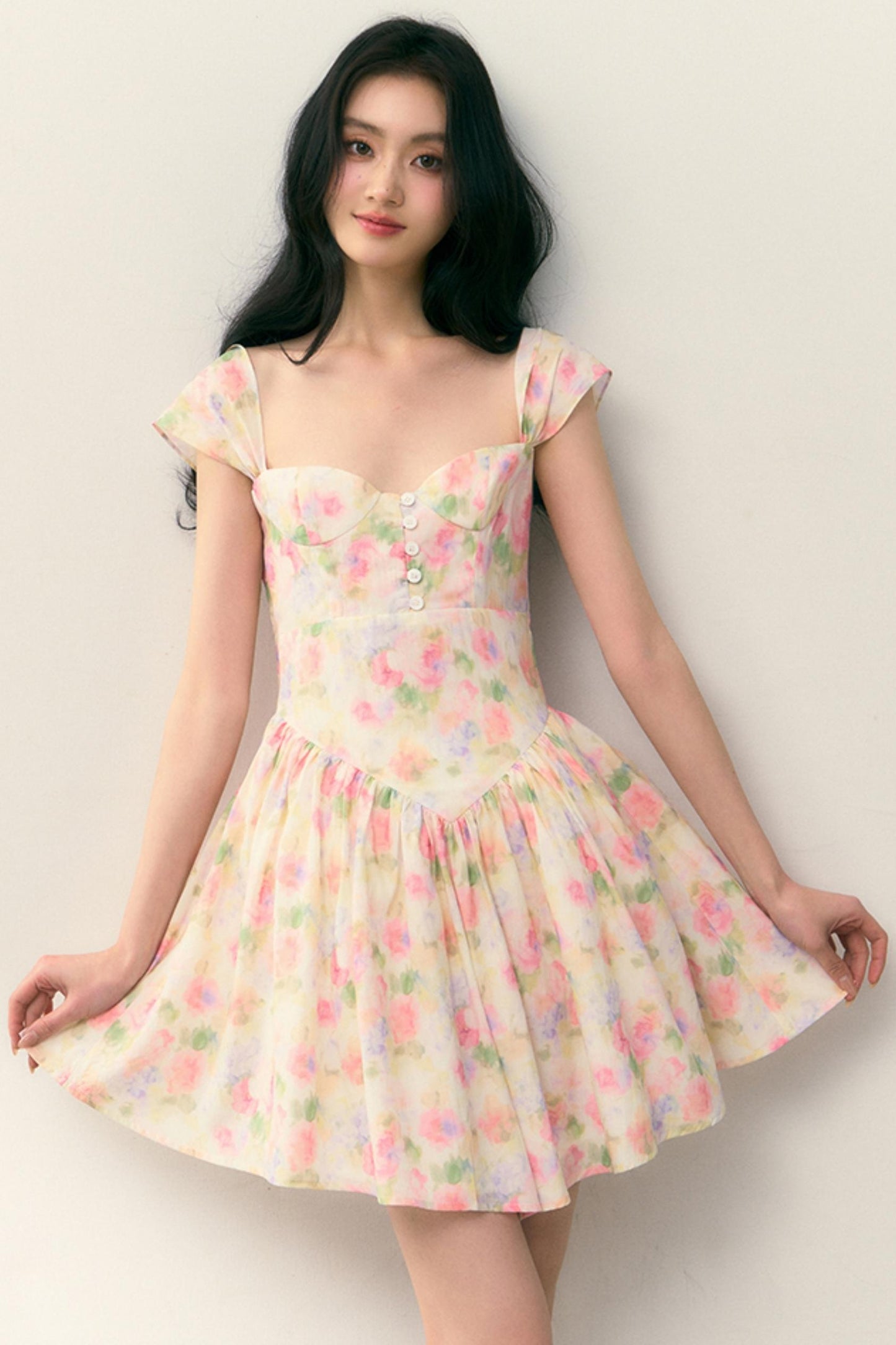 Floral Charm Wrap Dress