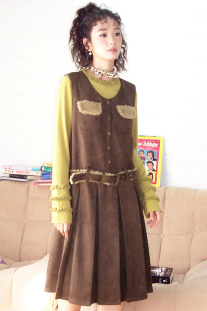 Caramel Patchwork Dress