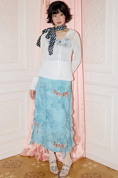 Light Blue A-line Skirt